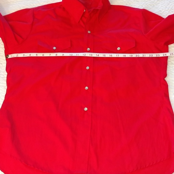 Vintage Red Western Shirt/ Pearl Snap/ Button Down - Picture 8 of 11